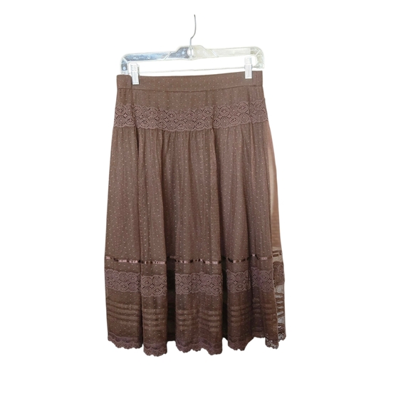 Apt. 9 Lace-Accented Midi Skirt in Brown - Picture 2 of 6